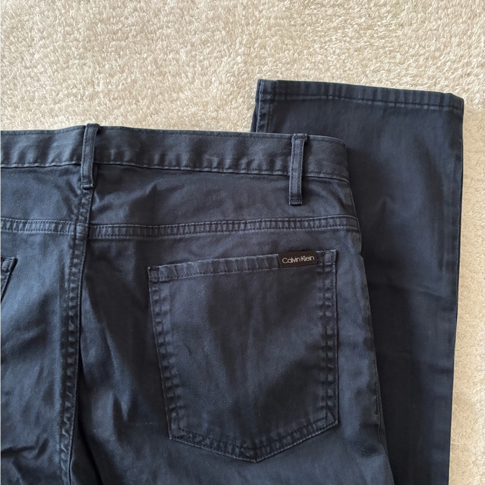 Calvin Klein dark blue Slim Fit Straight Leg Pants Size 32 L 30 - Picture 11 of 12